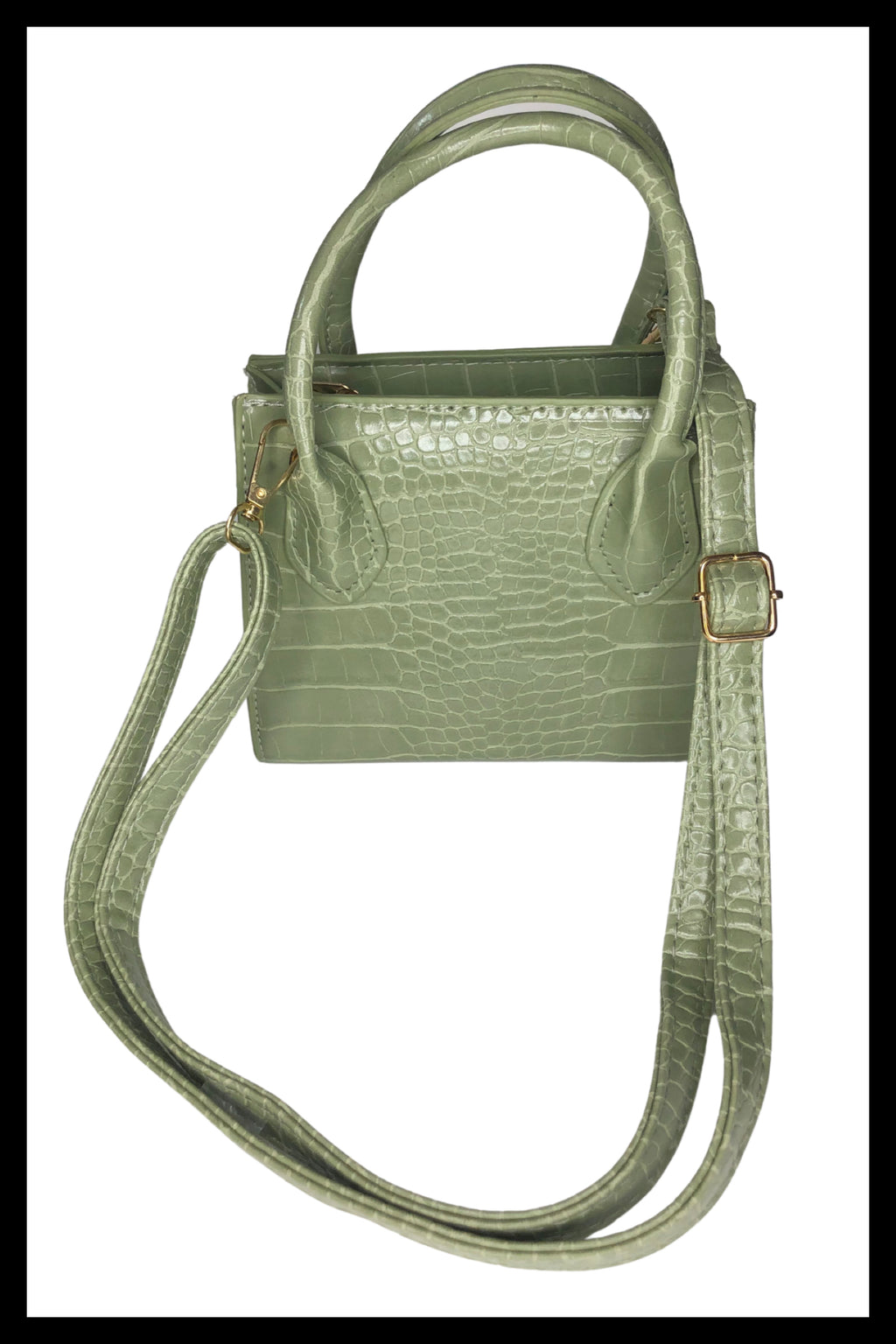 Faux Croc Leather Crossbody Mini Bag