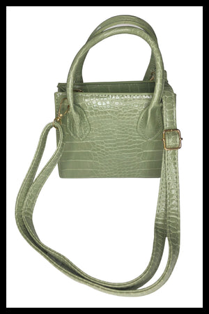 Faux Croc Leather Crossbody Mini Bag