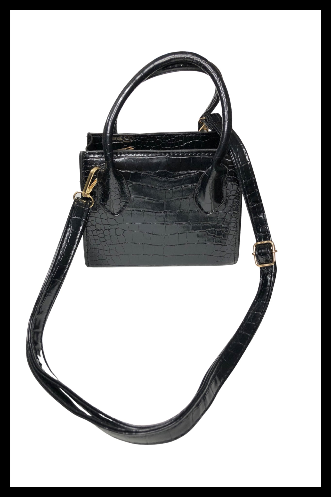 Faux Croc Leather Crossbody Mini Bag